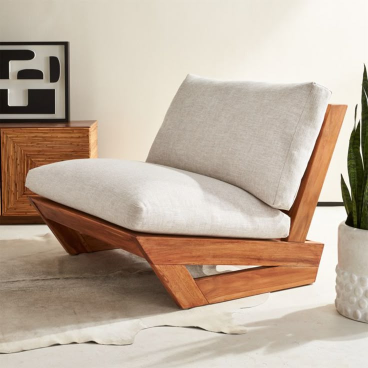 Sunset Teak Outdoor Patio Lounge Chair